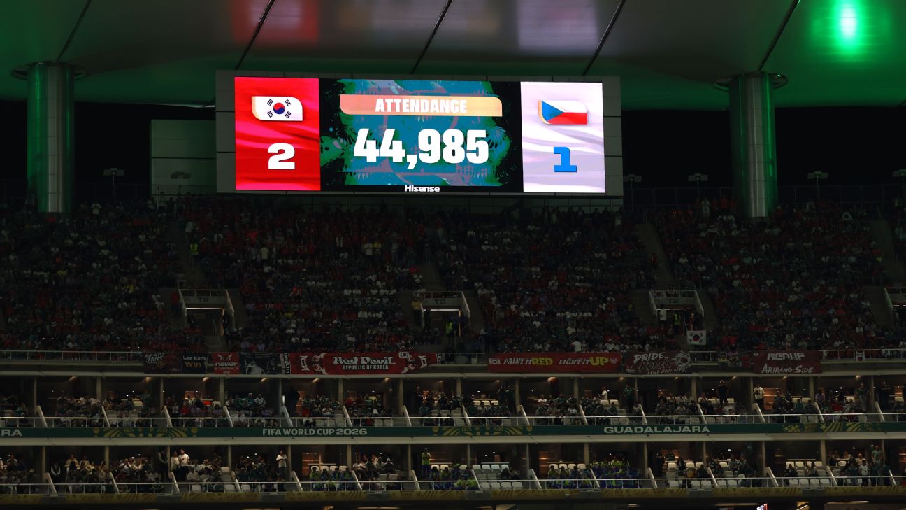 FIFA为韩国对捷克比赛官方到场人数辩护 空座照片引发争议